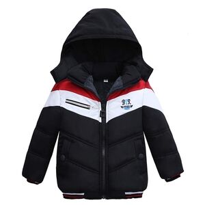 Zipper Stripe  Toddler Boys Coat Hooded Winter Windproof